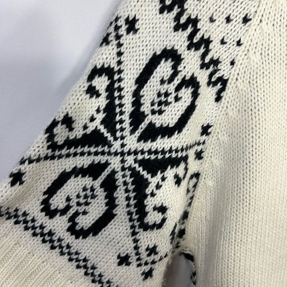 Pura Vida Vintage Y2K Fair Isle Nordic Pattern Wide Sleeve Full Zip Sweater SZ L - Picture 12 of 14